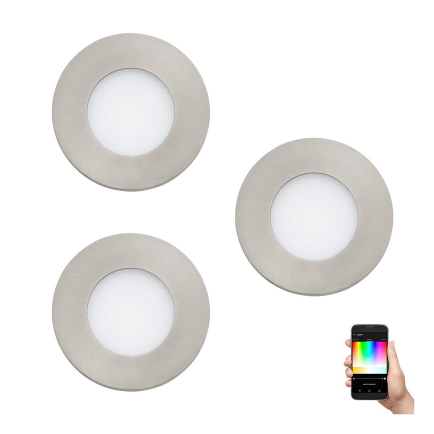 Eglo - CONJUNTO 3x LED RGB Foco de encastrar com regulação FUEVA-C 1xLED/3W/230V