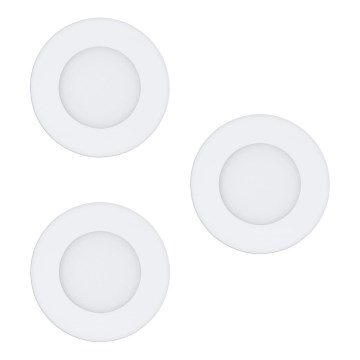 Eglo - Conjunto de 3 candeeiros de encastrar LED FUEVA-RW 1x LED/2,8 W/230 V Ø 8,5 cm