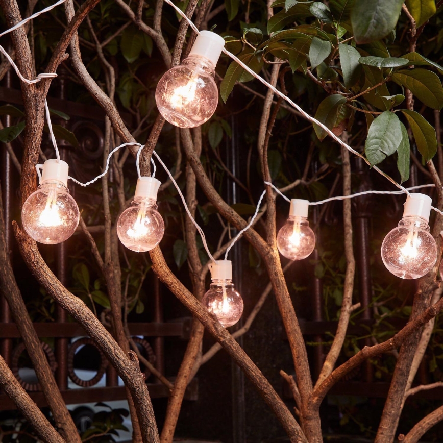 Eglo - Corrente decorativa exterior LED 16xLED/0,064W/24V IP44 branco