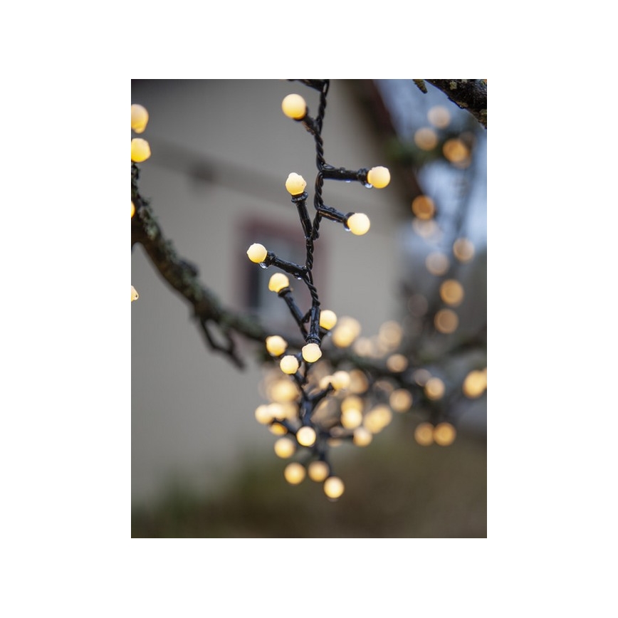Eglo - Corrente exterior de Natal LED 300xLED/8 funções 11m IP44 branco quente