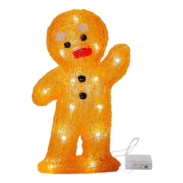 Eglo - Decoração de Natal LED 20xLED/0,06W/2xAA homem de gengibre