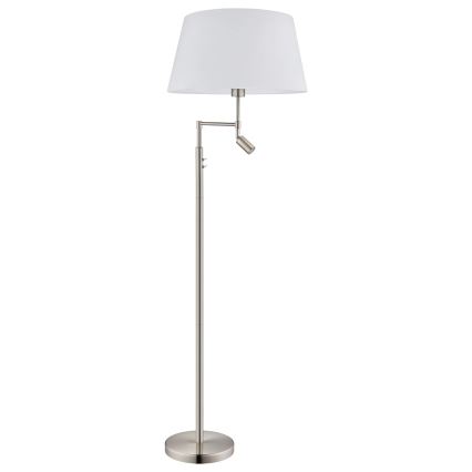 Eglo/Edi Iluminação - Candeeiro de chão LED SANTANDER 1xE27/11W/230V + LED/2,3W cromado mate