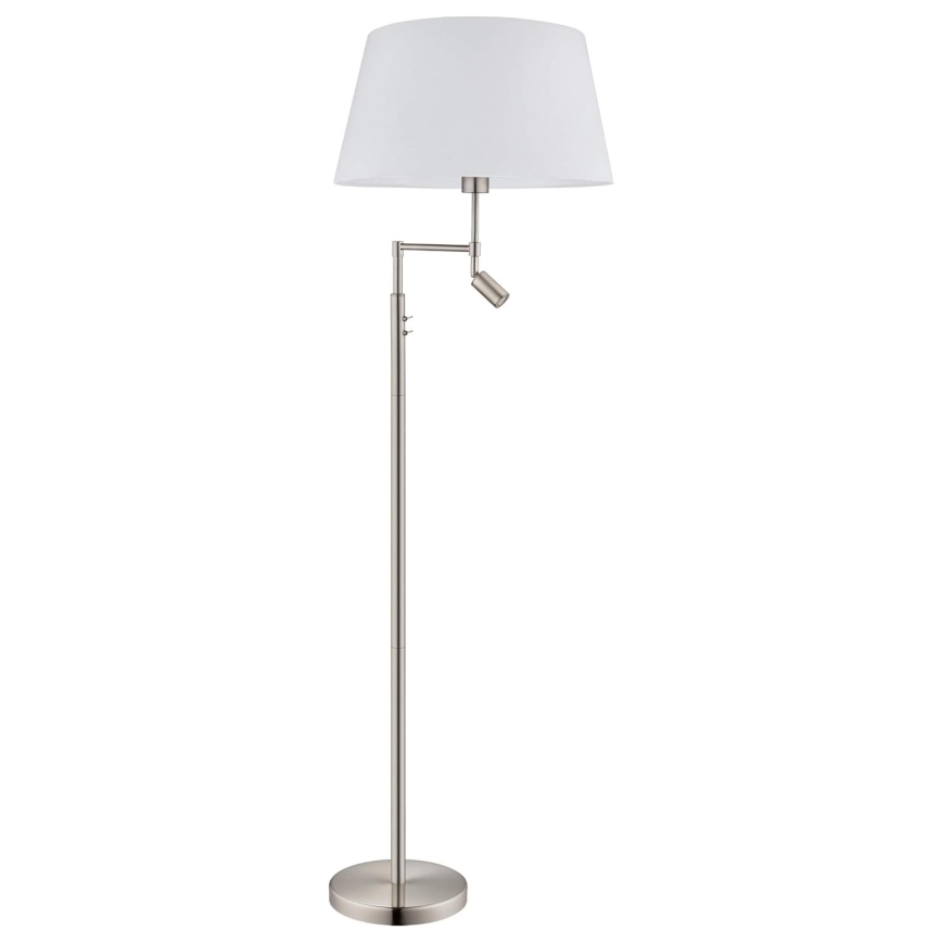Eglo/Edi Iluminação - Candeeiro de chão LED SANTANDER 1xE27/11W/230V + LED/2,3W cromado mate
