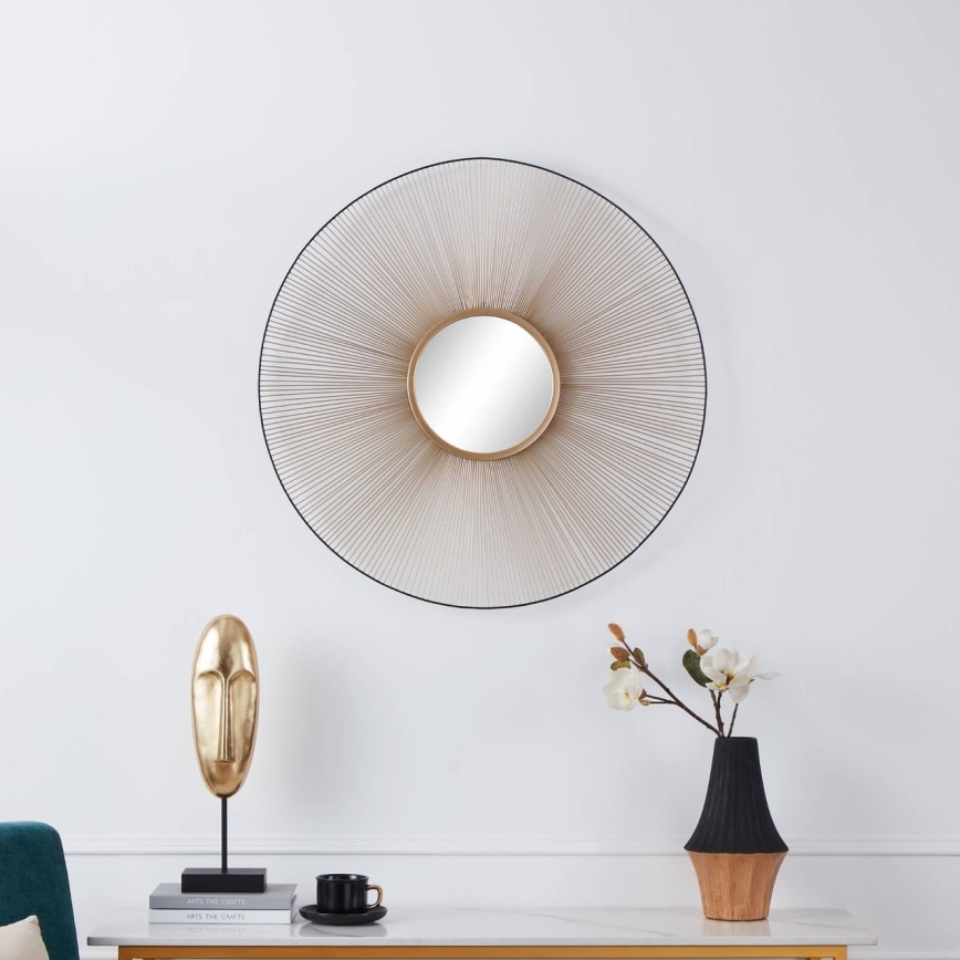 Eglo - Espelho de parede diâmetro 76 cm dourado/preto