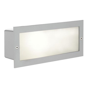 EGLO - Foco de encastrar de exterior 1xE27/60W prateado/branco IP44