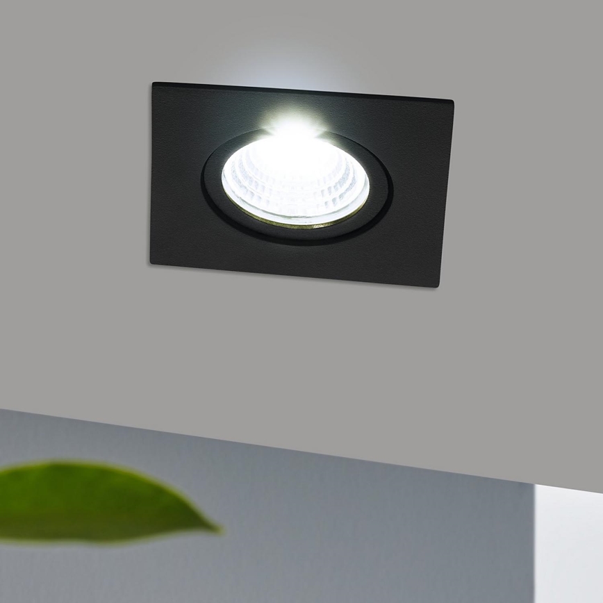 Eglo - Foco de encastrar LED com regulação/6W/230V preto