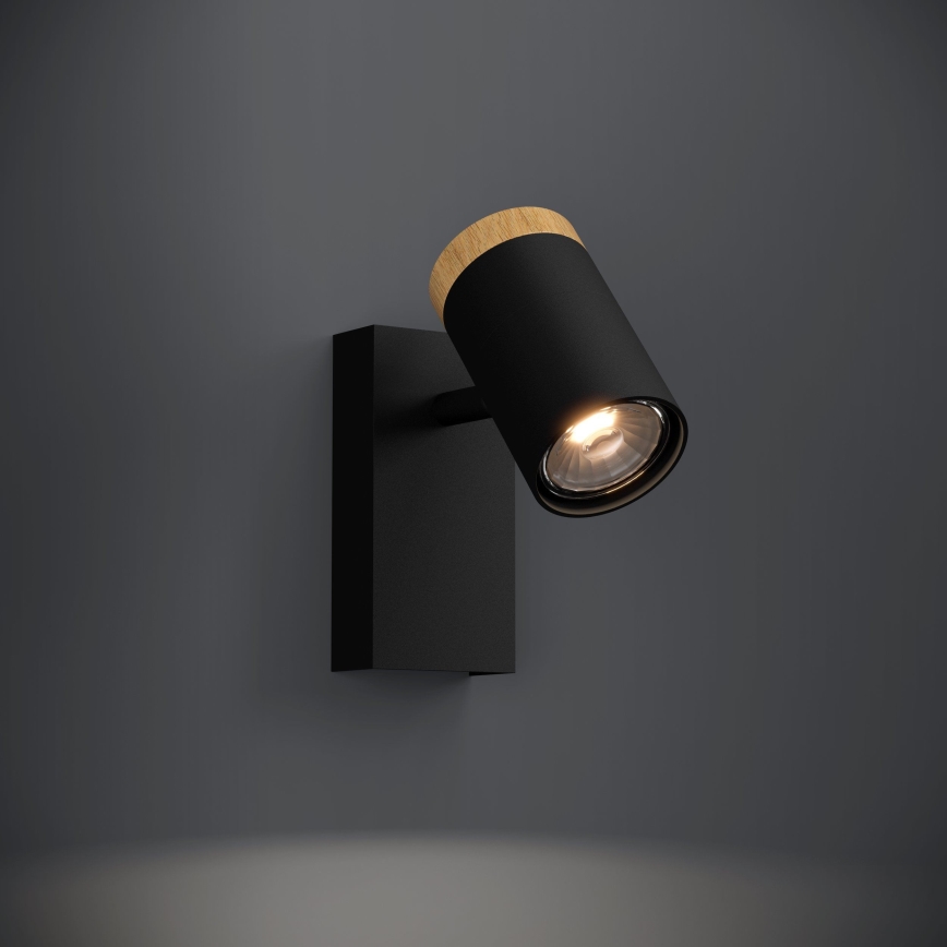 Eglo - Foco de parede LED 1xGU10/4,5W/230V 3000K preto/castanho
