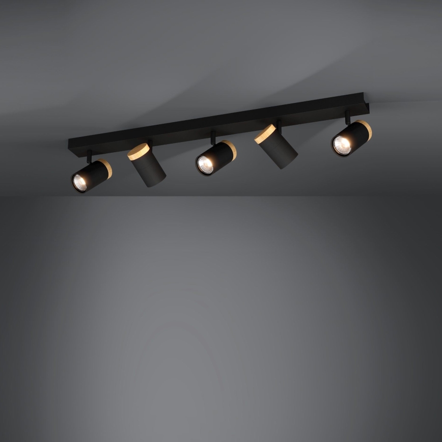 Eglo - Foco LED 5xGU10/4,5W/230V 3000K preto/castanho