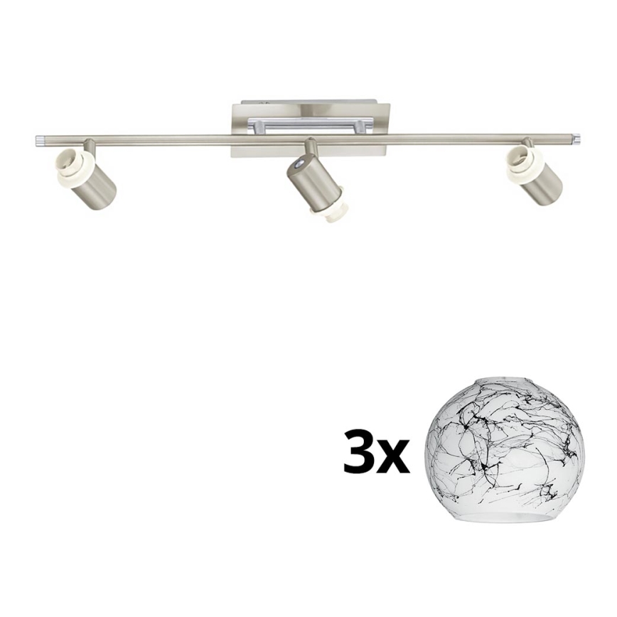 Eglo - Foco LED MY CHOICE 3xE14/40W/230V cromado mate/branco/preto