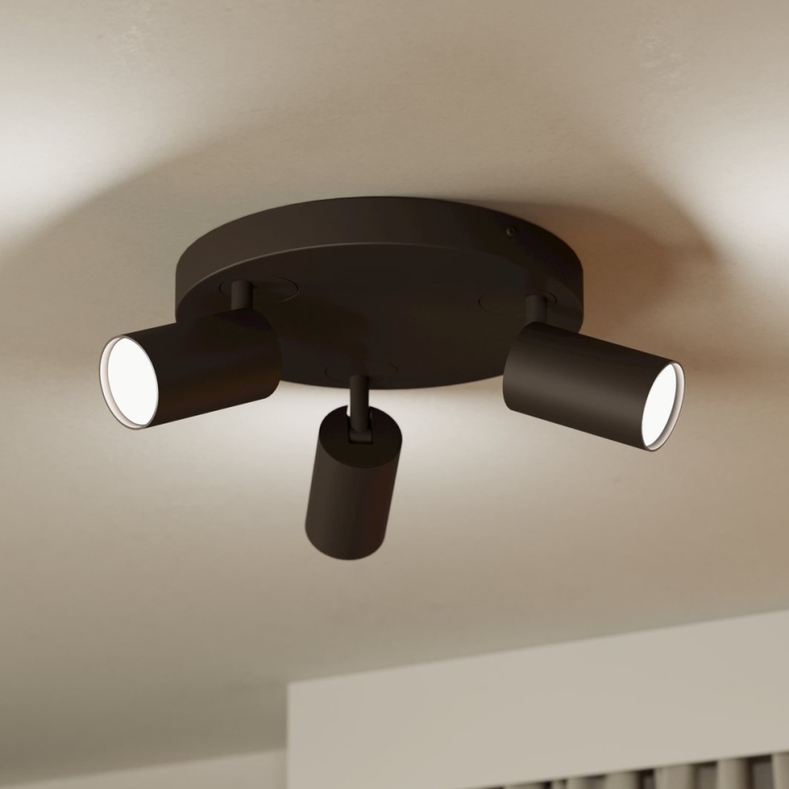 Eglo - Foco LED RGBW com regulação 3xGU10/4,9W/230V preto