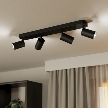 Eglo - Foco LED RGBW com regulação 4xGU10/4,9W/230V preto
