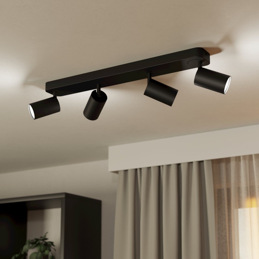 Eglo - Foco LED RGBW com regulação 4xGU10/4,9W/230V preto