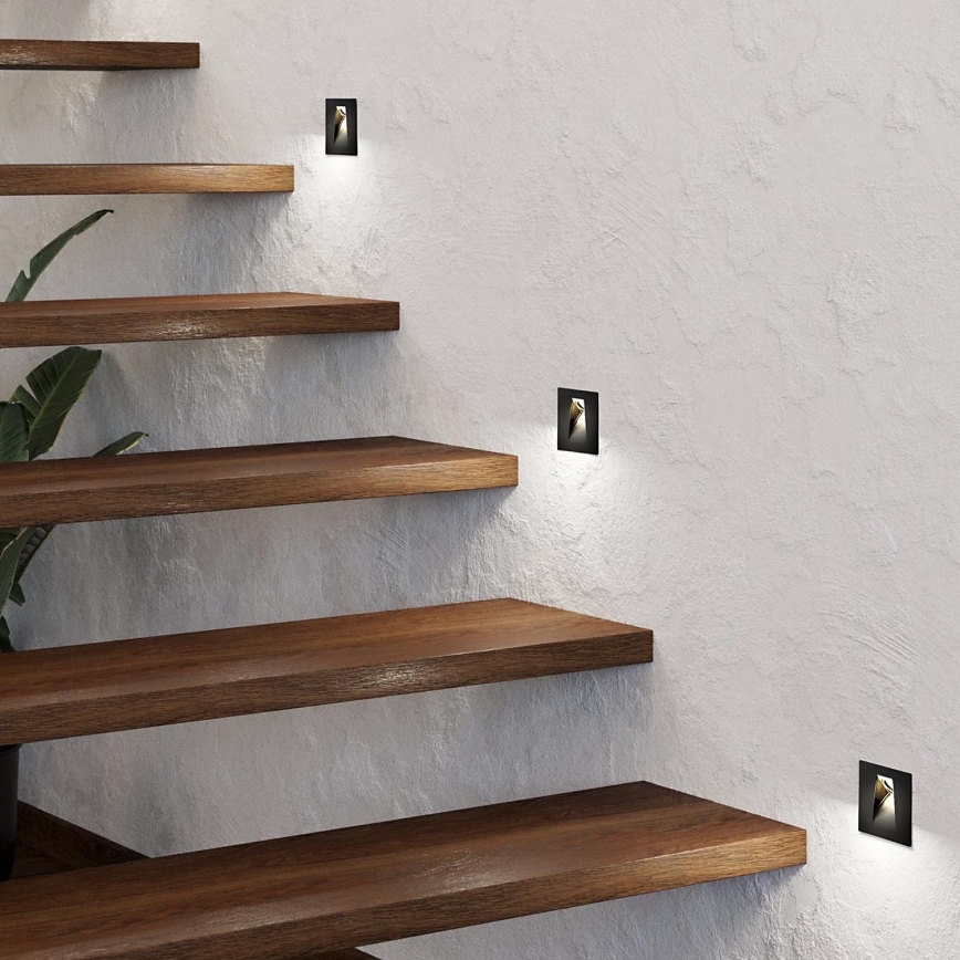 Eglo - Iluminação de escada LED LED/2W/230V preta