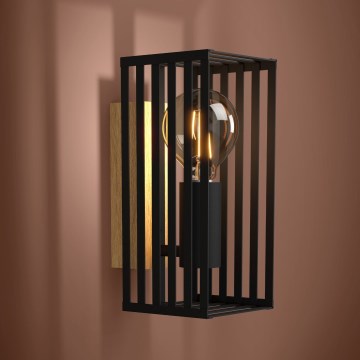 Eglo - Iluminação de parede 1xE27/40W/230V preto/castanho