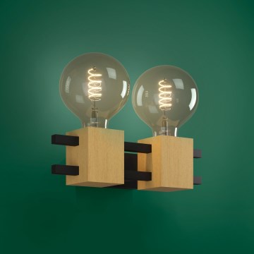 Eglo - Iluminação de parede 2xE27/40W/230V preto/castanho