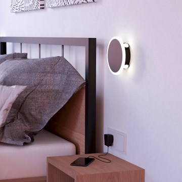 Eglo - Iluminação de parede LED LED/12W/230V 3000K diâmetro 17 cm preto
