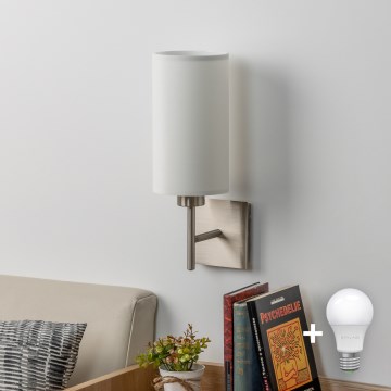 Eglo - Iluminação de parede LED TUNJA 1xE27/60W/230V cromado mate/branco