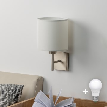 Eglo - Iluminação de parede LED TUNJA 1xE27/60W/230V cromado mate/branco