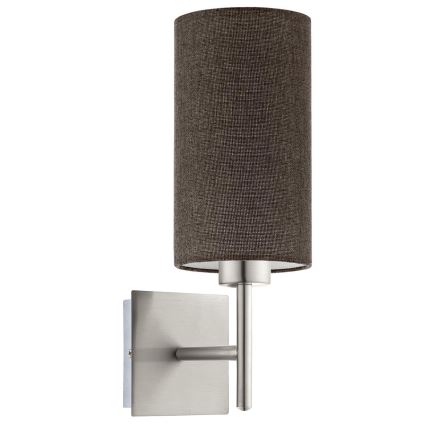 Eglo - Iluminação de parede LED TUNJA 1xE27/60W/230V cromado mate/castanho