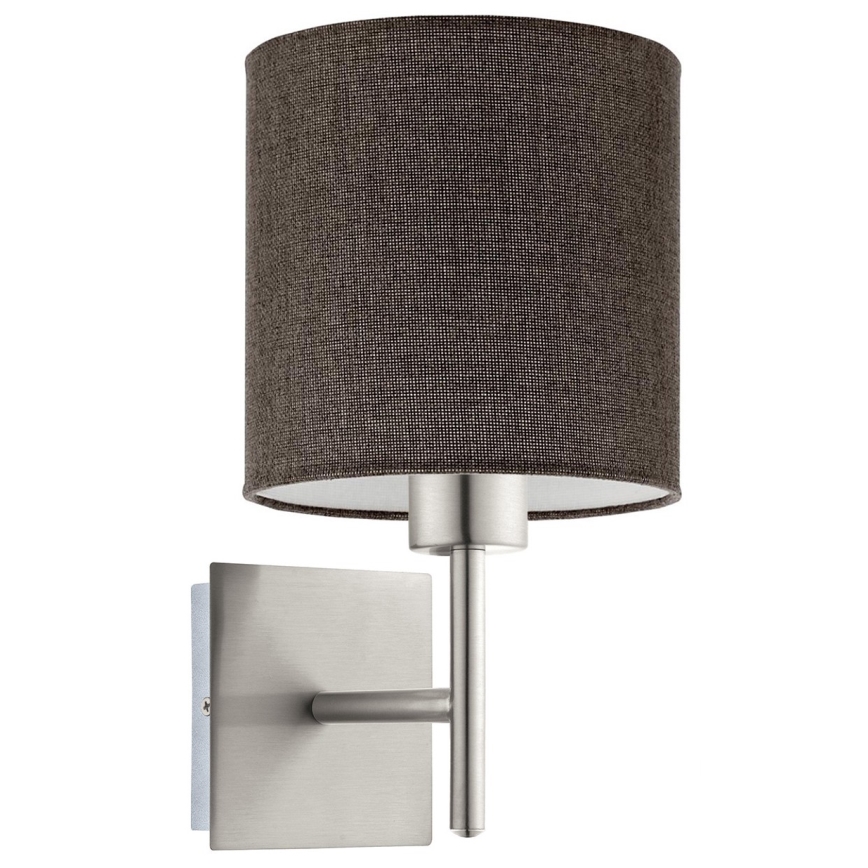 Eglo - Iluminação de parede LED TUNJA 1xE27/60W/230V cromado mate/castanho
