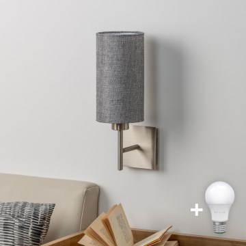 Eglo - Iluminação de parede LED TUNJA 1xE27/60W/230V cromado mate/cinzento
