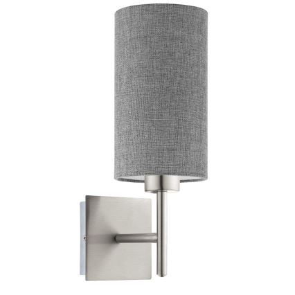 Eglo - Iluminação de parede LED TUNJA 1xE27/60W/230V cromado mate/cinzento