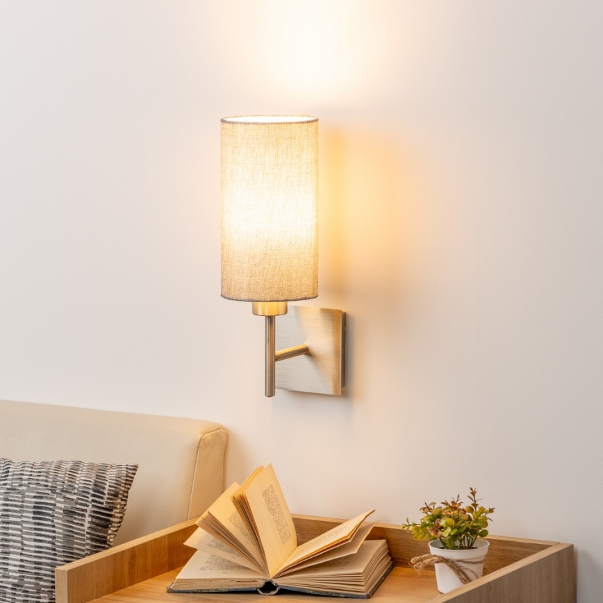 Eglo - Iluminação de parede LED TUNJA 1xE27/60W/230V cromado mate/cinzento