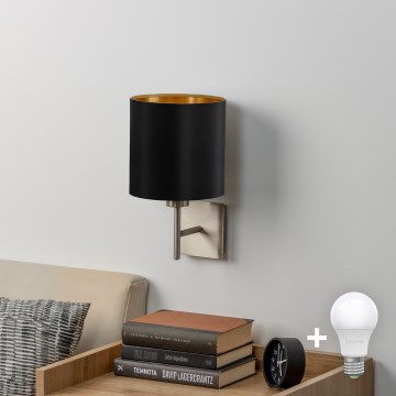 Eglo - Iluminação de parede LED TUNJA 1xE27/60W/230V cromado mate/preto