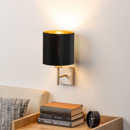 Eglo - Iluminação de parede LED TUNJA 1xE27/60W/230V cromado mate/preto