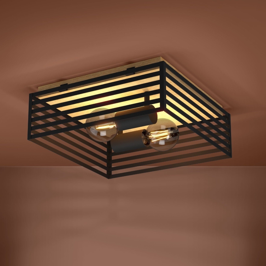 Eglo - Iluminação de teto 2xE27/40W/230V preto/castanho