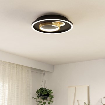 Eglo - Iluminação de teto LED 1xLED/14W/230V + 1xLED/8,5W diâmetro 38 cm preto/dourado