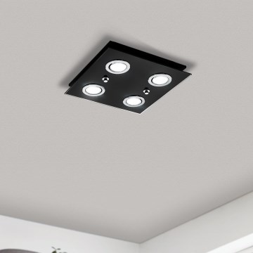 Eglo - Iluminação de teto LED 4xGU10/2,8W/230V 3000K preto