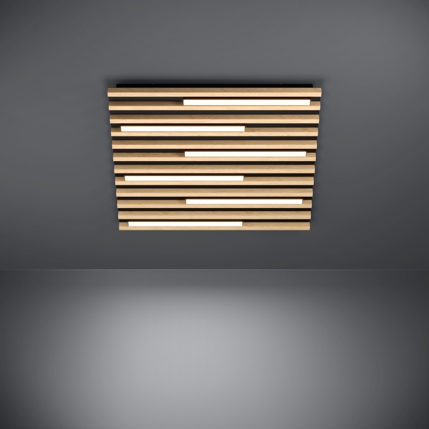 Eglo - Iluminação de teto LED com regulação 6xLED/8,5W/230V 3000K 57,5x57,5 cm castanho