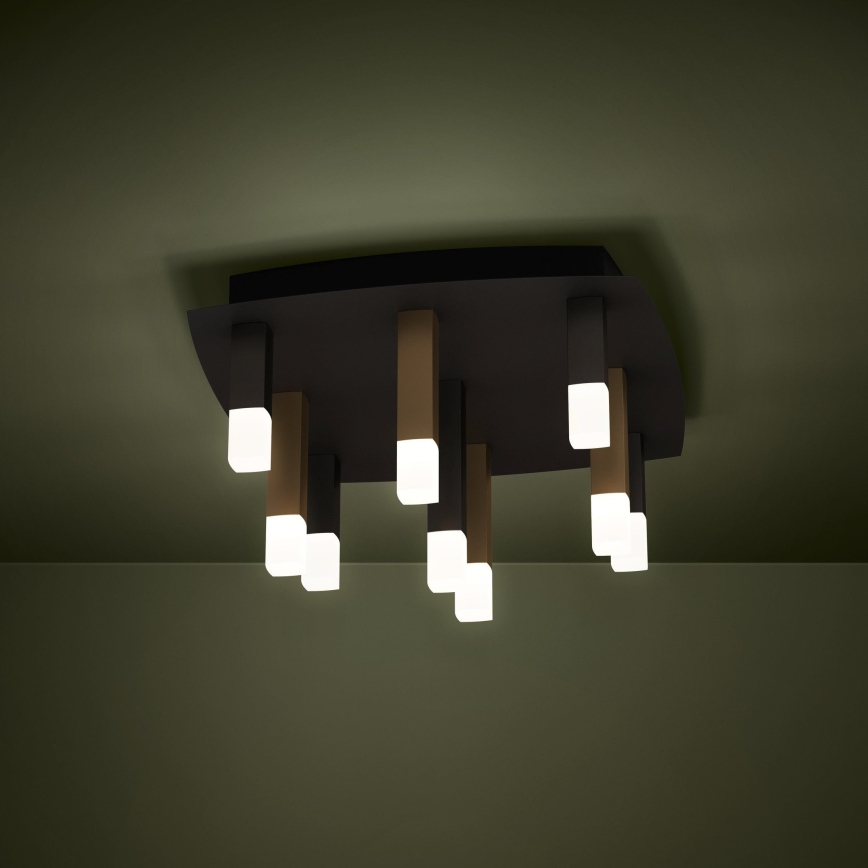 Eglo - Iluminação de teto LED com regulação 9xLED/3,1W/230V 3000K antracite/dourado