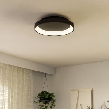 Eglo - Iluminação de teto LED com regulação LED/12W/230V 2700-6500K preto + comando