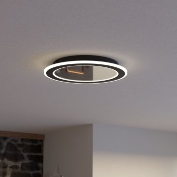 Eglo - Iluminação de teto LED com regulação LED/20W/230V 2700-6500K preto + comando