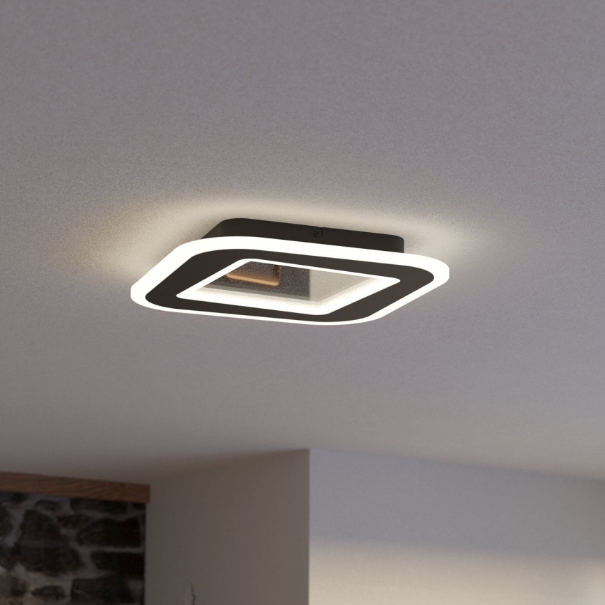 Eglo - Iluminação de teto LED com regulação LED/20W/230V 2700-6500K preto + comando