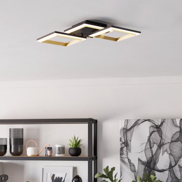 Eglo - Iluminação de teto LED com regulação LED/20W/230V 4000K preto/dourado