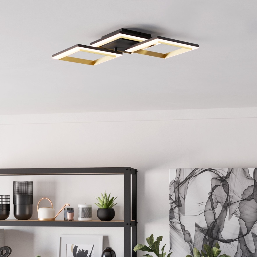 Eglo - Iluminação de teto LED com regulação LED/20W/230V 4000K preto/dourado
