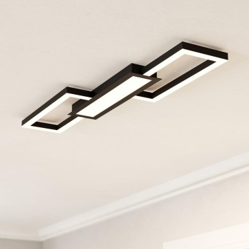 Eglo - Iluminação de teto LED com regulação LED/37W/230V preta + controlo remoto