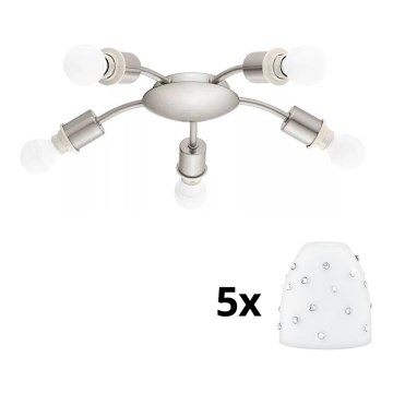 Eglo - Iluminação de teto LED MY CHOICE 5xE14/4W/230V  cromado mate/branco