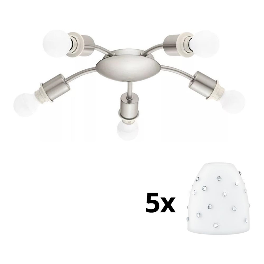 Eglo - Iluminação de teto LED MY CHOICE 5xE14/4W/230V  cromado mate/branco