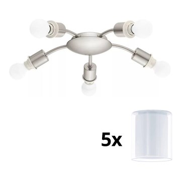 Eglo - Iluminação de teto LED MY CHOICE 5xE14/4W/230V  cromado mate/branco