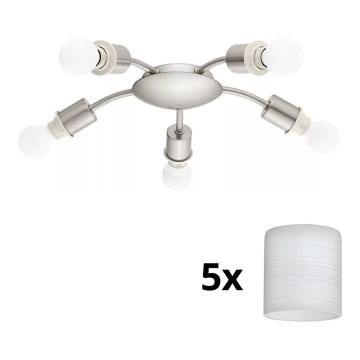 Eglo - Iluminação de teto LED MY CHOICE 5xE14/4W/230V  cromado mate/branco