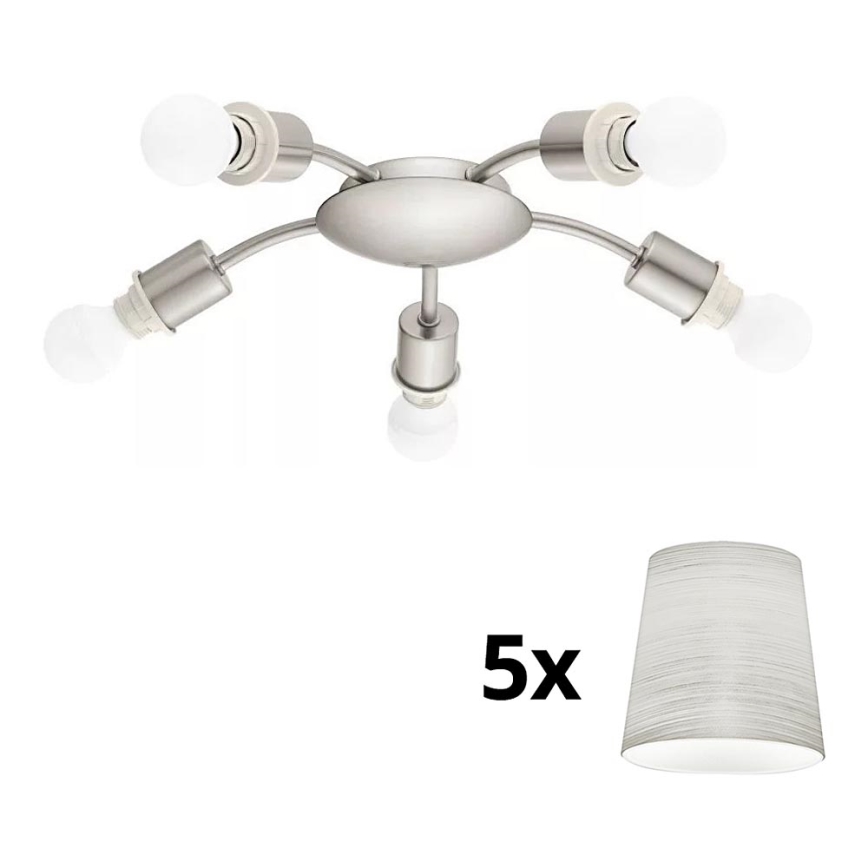 Eglo - Iluminação de teto LED MY CHOICE 5xE14/4W/230V  cromado mate/creme