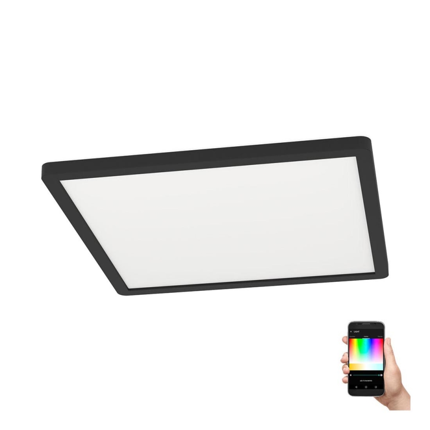 Eglo - Iluminação de teto LED RGBW com regulação LED/14,6W/230V preta ZigBee