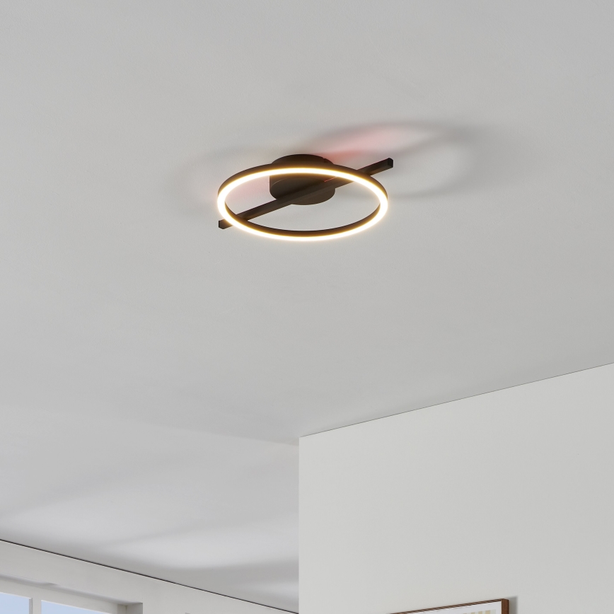 Eglo - Iluminação de teto LED RGBW com regulação LED/17W/230V 2700-6500K preto + comando