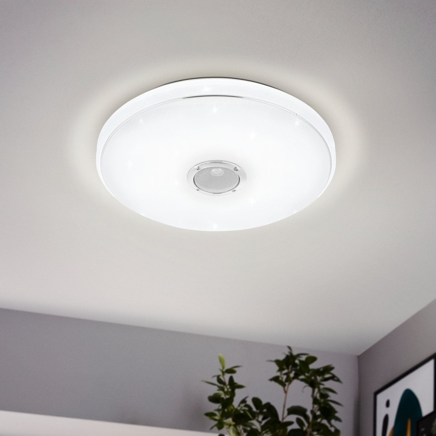 Eglo - Iluminação de teto LED RGBW para casa de banho com regulação com colunas LED/19W/230V 3000-6500K IP44 diâmetro 39 cm branco + comando