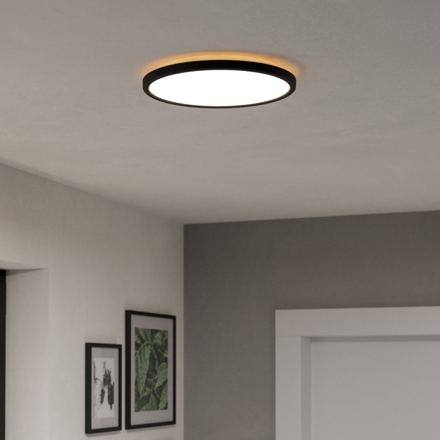 Eglo - Iluminação de teto LED RGBW para casa de banho com regulação LED/13,9W/230V 2700-6500K diâmetro 30 cm IP44 preto ZigBee
