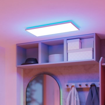 Eglo - Iluminação de teto LED RGBW para casa de banho com regulação LED/17,2W/230V 2700-6500K 30x57cm IP44 branco ZigBee